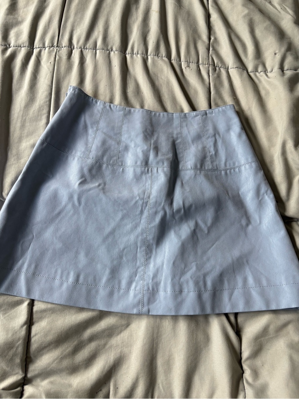 Free people Pleather mini Skirt-Blue - Picture 2 of 6